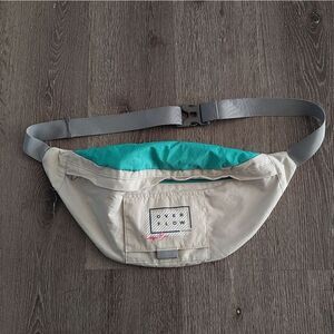 Vintage 90s Color Block Giant Fanny Pack Waist Bag / Over Flow Tampa Bay